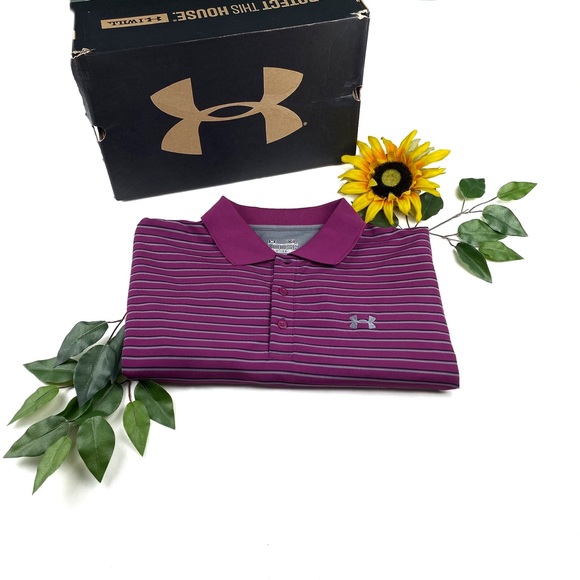 Under Armour Other - Under Armour UA Loose Fit Striped Golf Polo Shirt